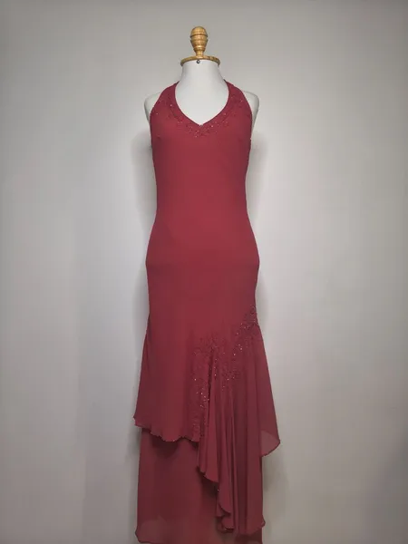 vestido vintage rosa queimado