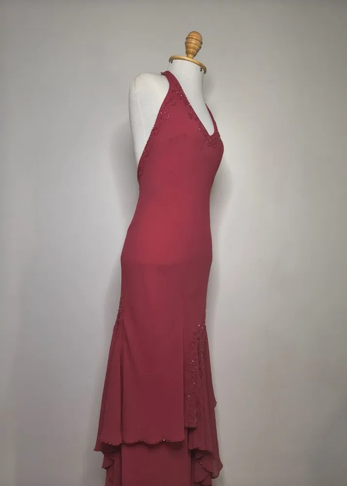 vestido vintage rosa queimado