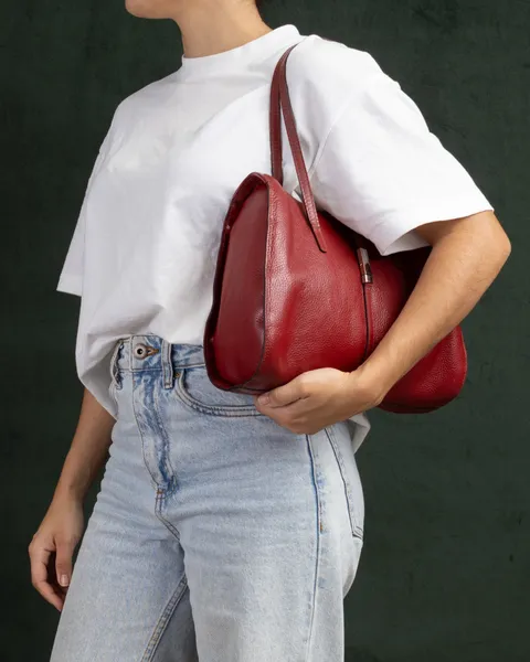 Bolsa de couro burgundy