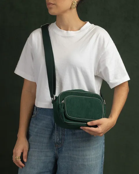 Bolsa transversal de veludo