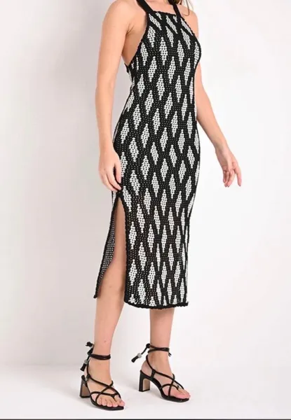 Vestido midi tricot, Carmen Steffens, P