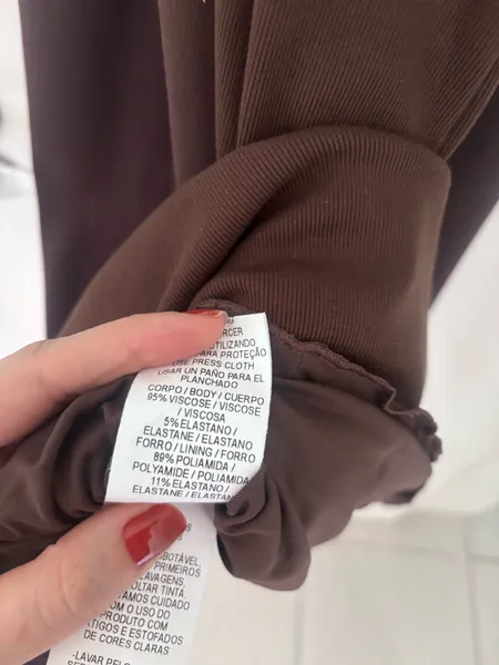 Vestido midi Lança Perfume, M, marrom