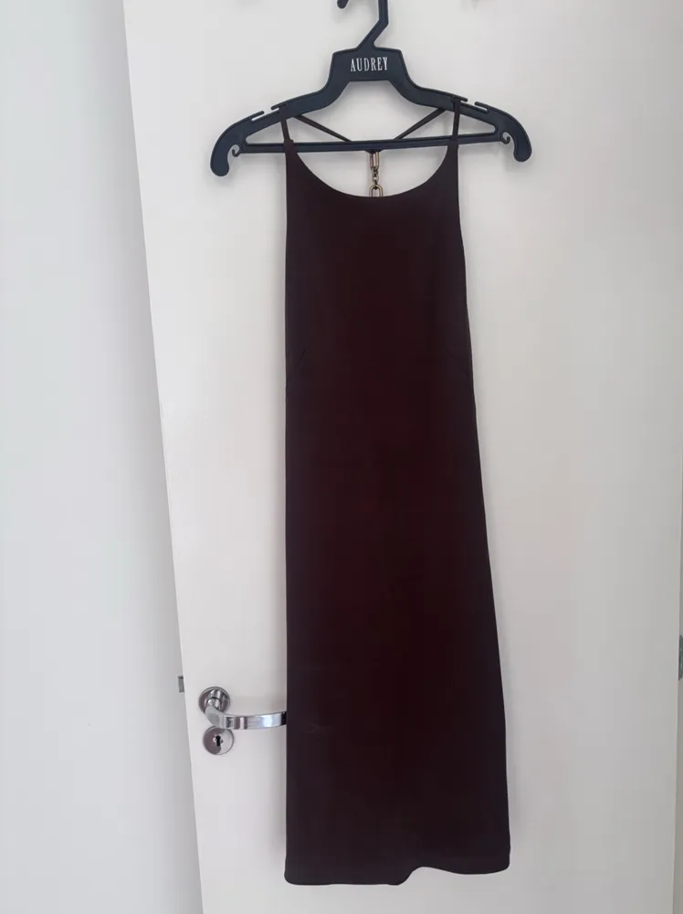 Vestido midi Lança Perfume, M, marrom