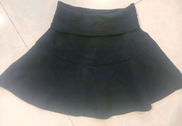 saia zara knit azul escura g