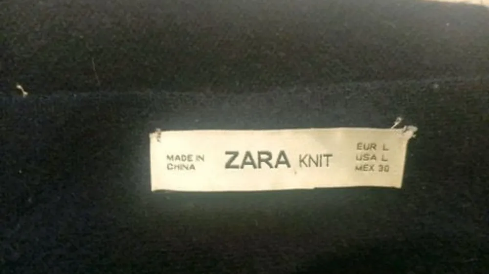 saia zara knit azul escura g