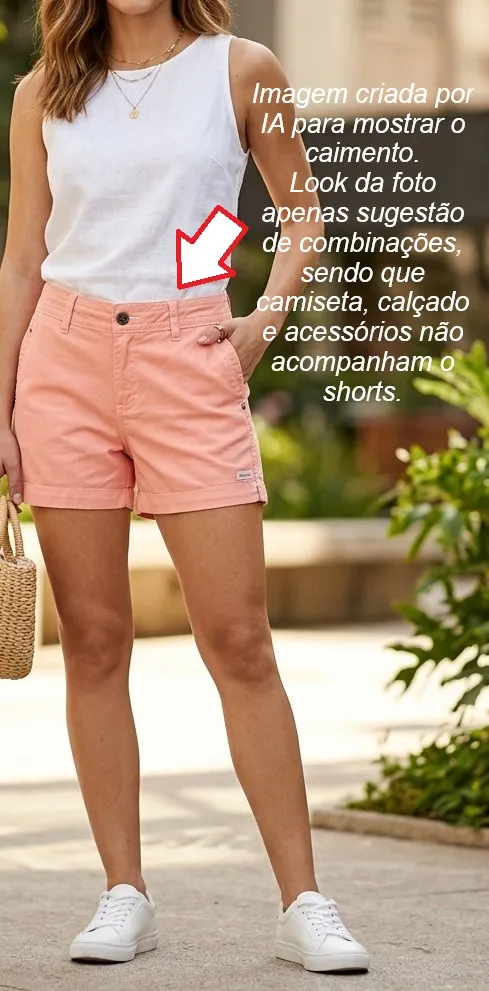 Shorts feminino coral (claro) tam 40 Scene