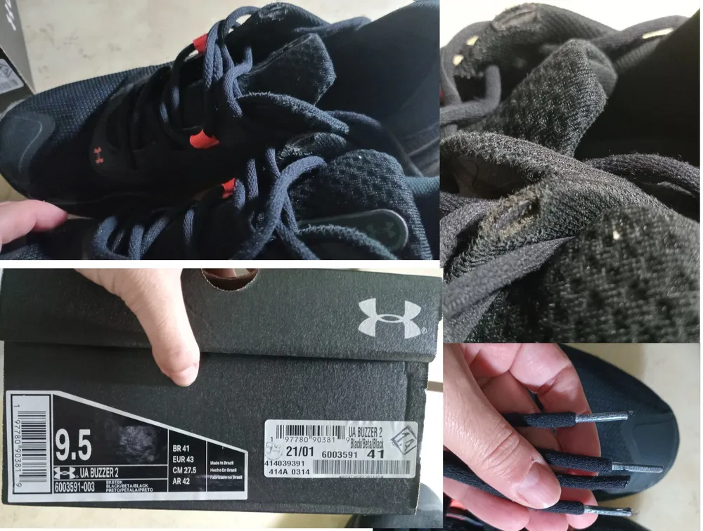 tênis basquete under armour ua buzzer 2 preto usado 41