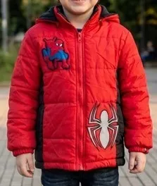 jaqueta puffer spider man capuz removível tam 6