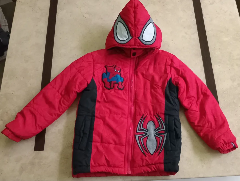 jaqueta puffer spider man capuz removível tam 6