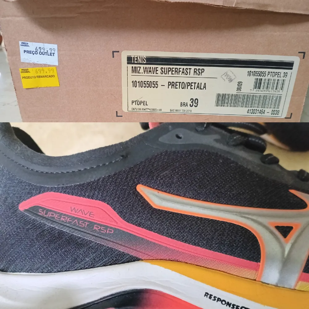 Tênis de corrida SEMI NOVO Mizuno Wave Superfast RSP tam 39
