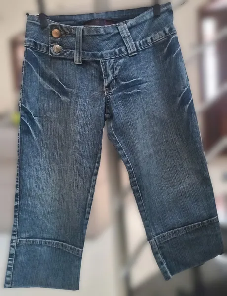 bermuda jeans capri corsária cintura baixa cós largo TNT 38