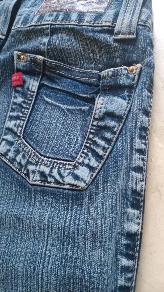 bermuda jeans capri corsária cintura baixa cós largo TNT 38