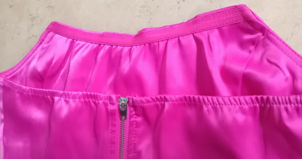 top cropped corselet tomara que caia rosa pink acetinado PP