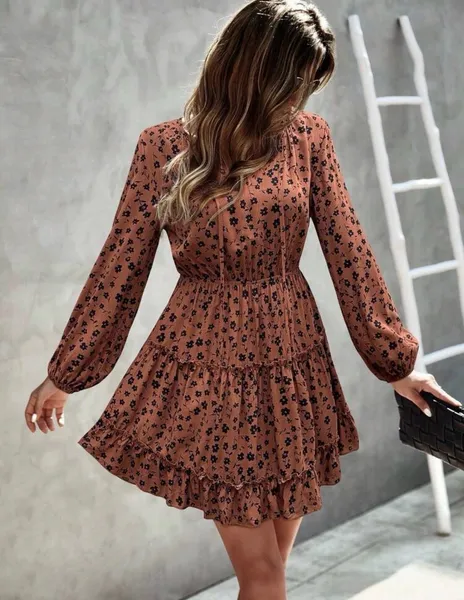 Vestido Casual de Manga Longa