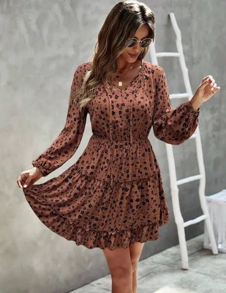 Vestido Casual de Manga Longa