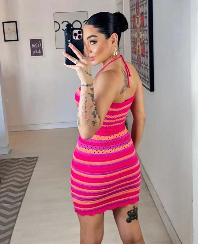 Vestido listrado modal