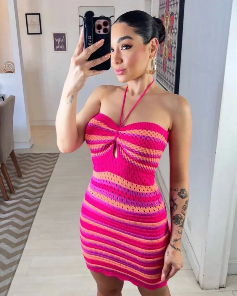 Vestido listrado modal