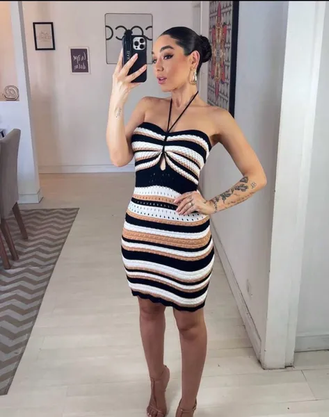 Vestido listrado modal