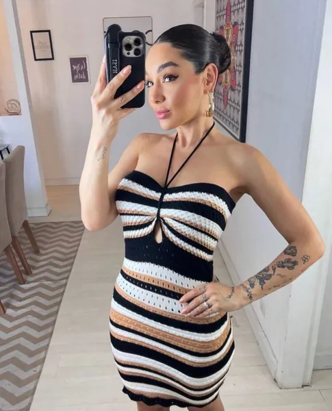 Vestido listrado modal