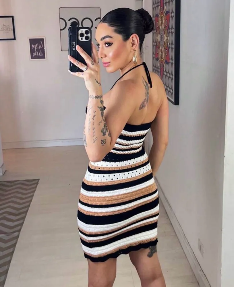 Vestido listrado modal