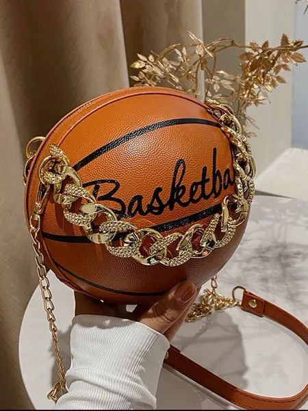 bolsa feminina de ombro de bola de basquete