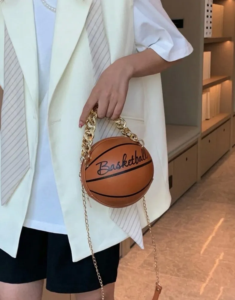 bolsa feminina de ombro de bola de basquete