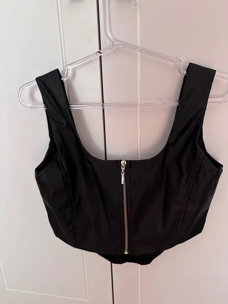 Top Corset PU Preto