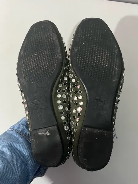 Mocassim Tachas Rebites Schutz Verde Militar