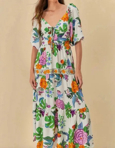 Vestido FARM DOCE JARDIM longo