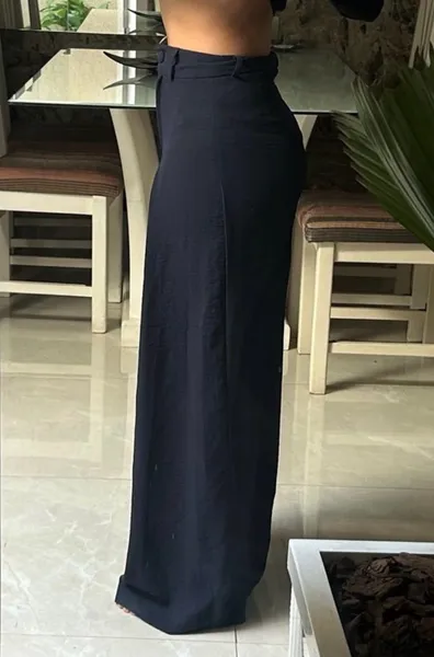 Calça pantalona azul marinho