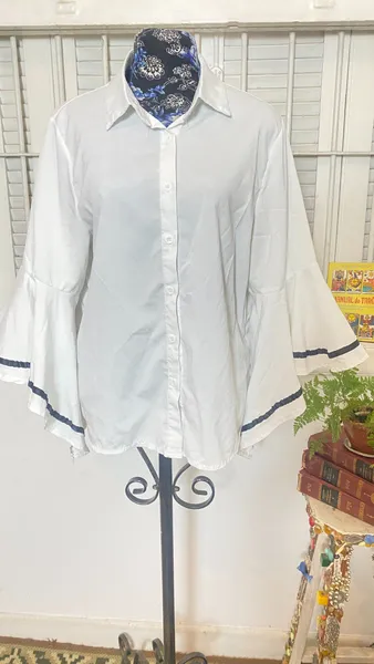 Camisa manga flair branca