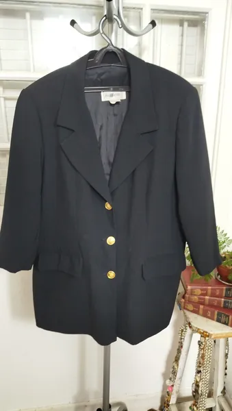 Blazer Vintage CGC preto botões dourados