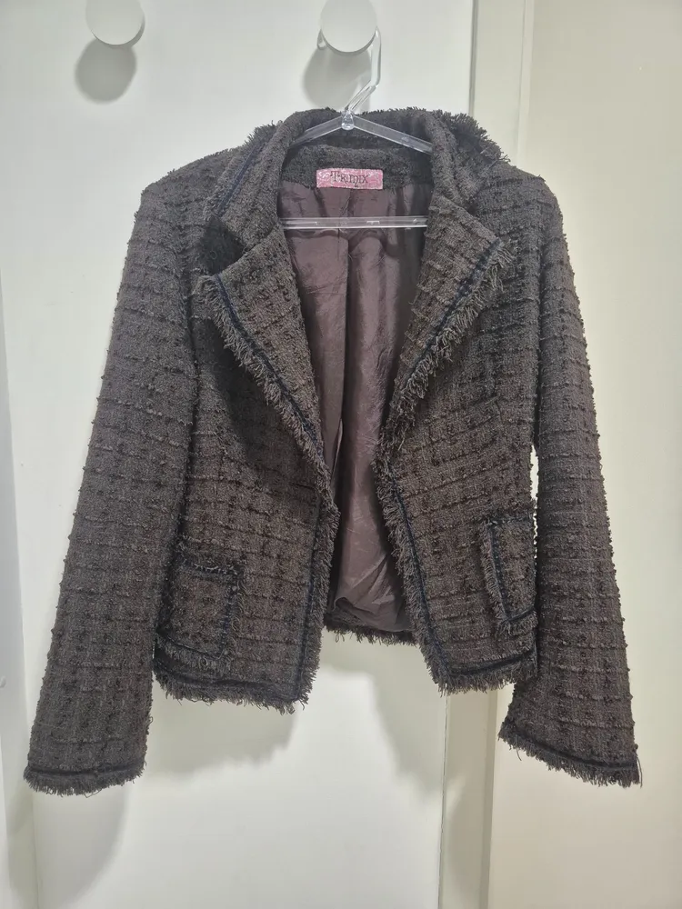 Casaco Tweed Marrom Trimix M