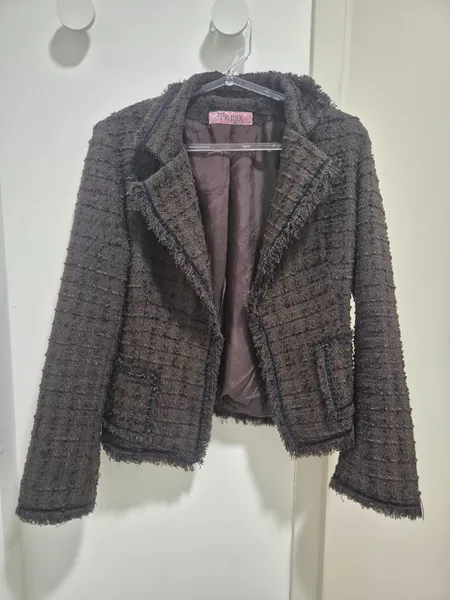 Casaco Tweed Marrom Trimix M