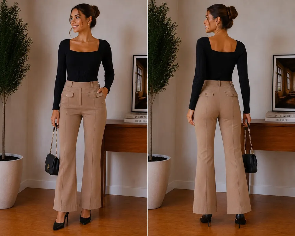 calça MOB bege tam 38