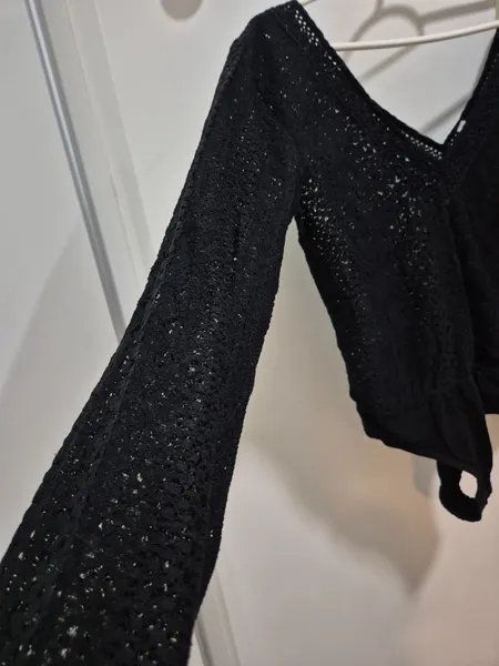 body preto renda algodao Bluesteel tam P