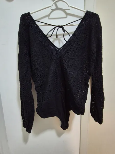 body preto renda algodao Bluesteel tam P