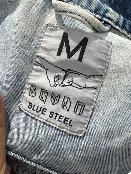 Jaqueta jeans bluesteel customizada m cores vivas