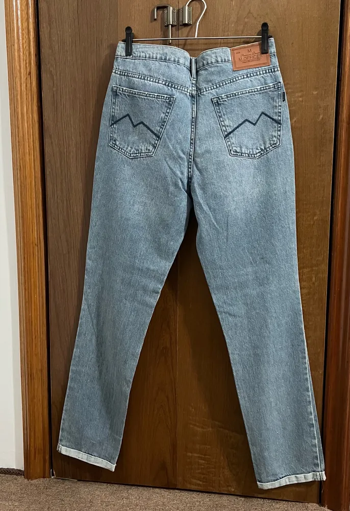 Calça reta jeans mofficer
