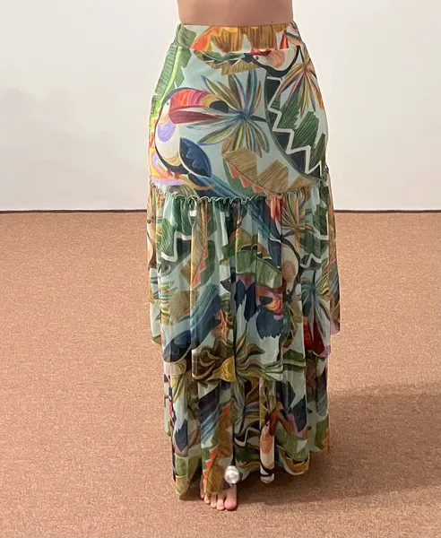 Saia midi em tule renner