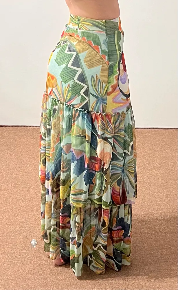 Saia midi em tule renner