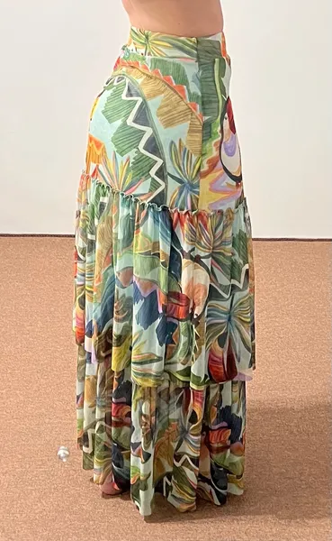 Saia midi em tule renner