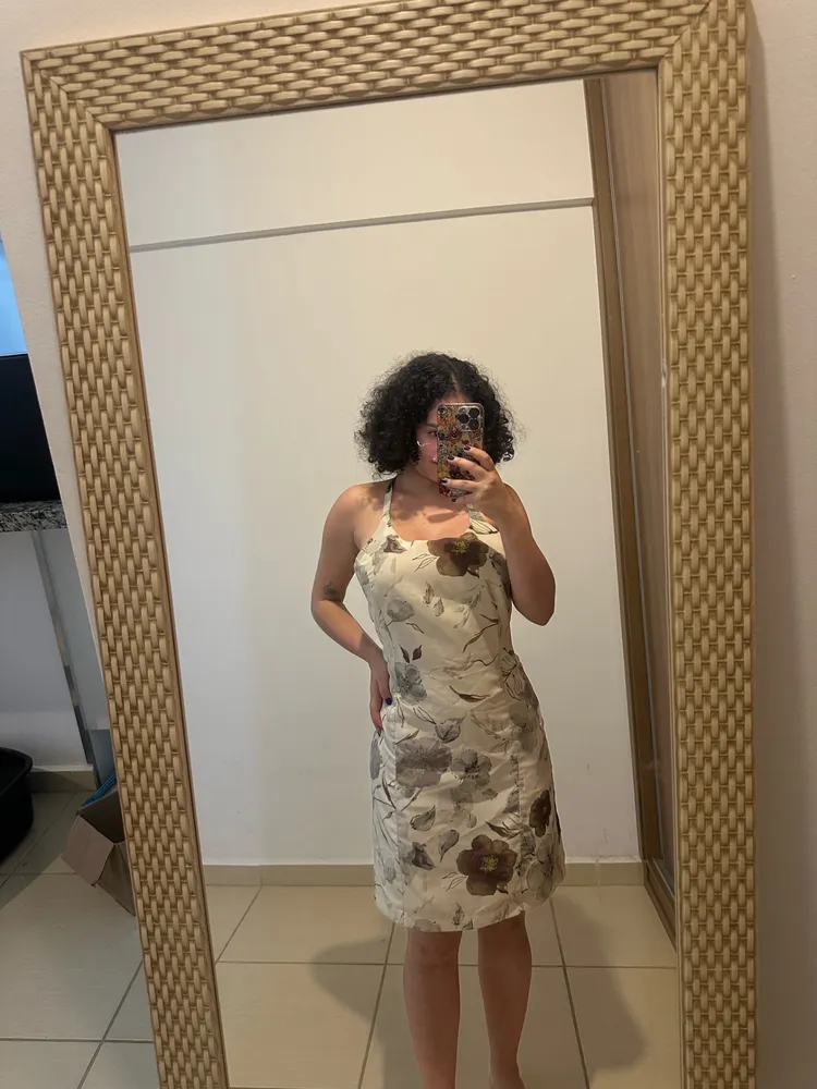 Vestido tubinho floral vintage