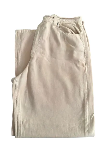 Calça wide leg bege