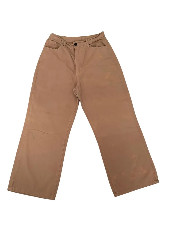Calça wide leg bege