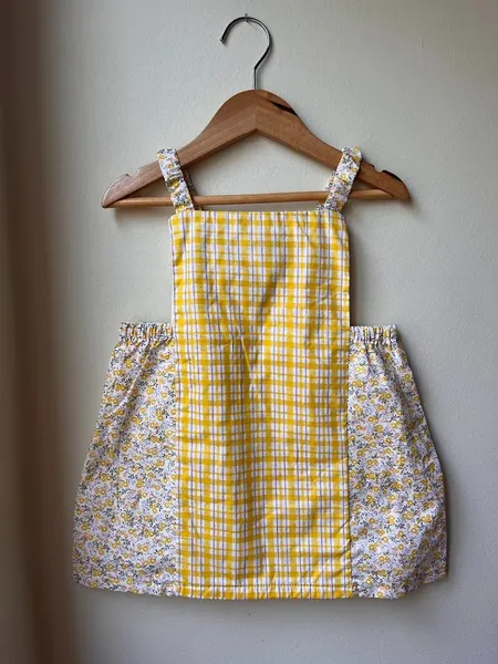 Vestido Infantil Xadrez Amarelo