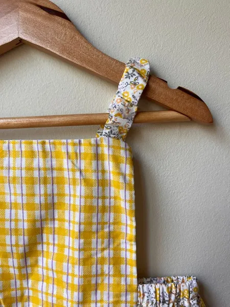Vestido Infantil Xadrez Amarelo
