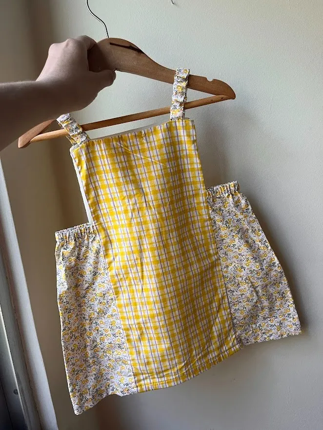 Vestido Infantil Xadrez Amarelo