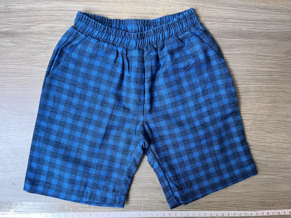 Kit duas peças / shorts estampado e xadrez