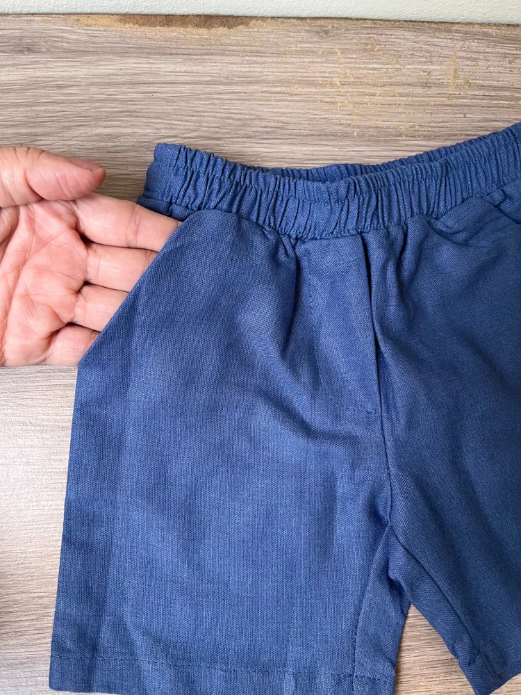 Kit duas peças / Short azul e branco